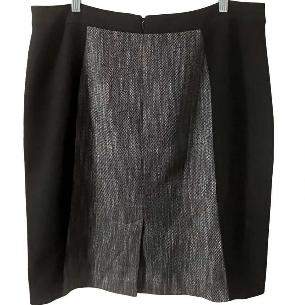 Halogen Womens Black Grey Colorblock Textured Pencil Skirt Women's Size 14‎